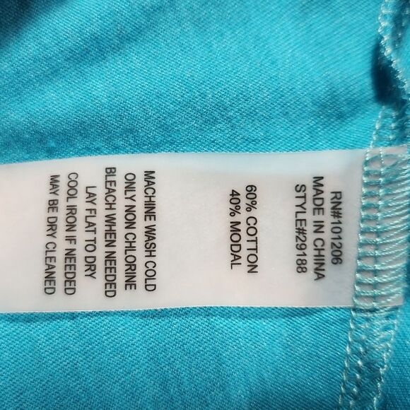 Soft Surroundings Maxi Dress Hi Low Short Sleeve Cotton Casual Blue‎ Stretch L - Picture 9 of 12